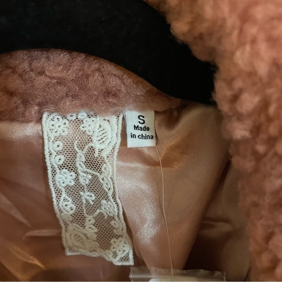 SADIE & Sage by Anthropologie Marta Diverse Dusty Pink Shearling Teddy C… - Picture 10 of 13